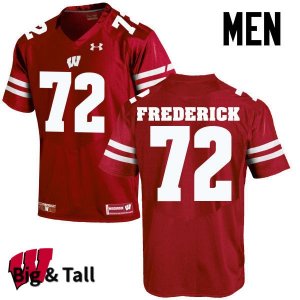 Men's Wisconsin Badgers NCAA #72 Travis Frederick Red Authentic Under Armour Big & Tall Stitched College Football Jersey TX31O05IS